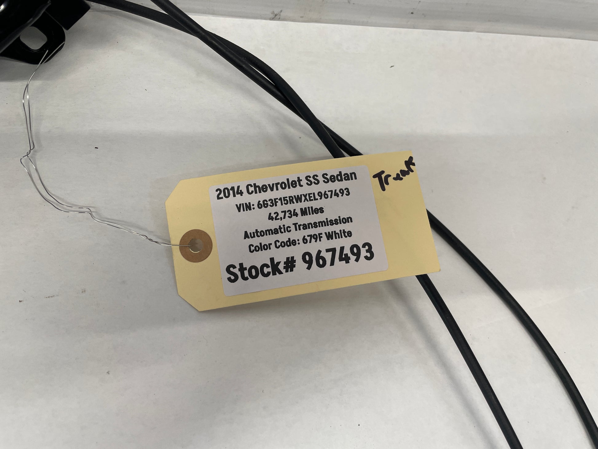 2014 Chevy SS Sedan Trunk Deck Lid Latch Actuator w/ Cable OEM - Day's Parts Yard