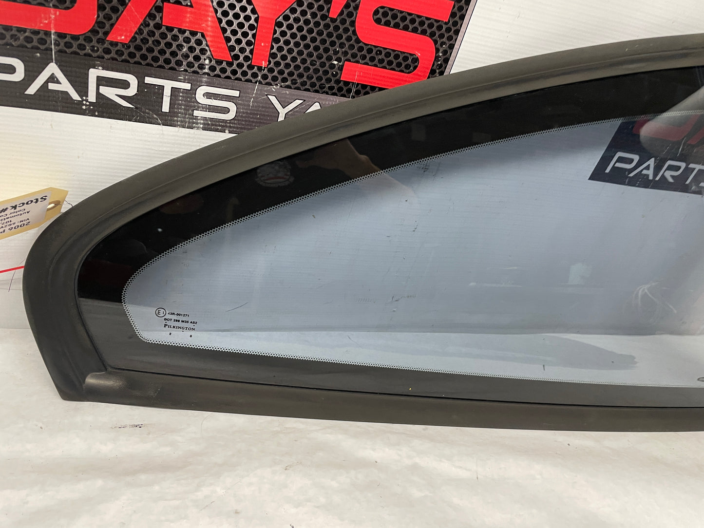 2006 Pontiac GTO RH Passenger Rear Quarter Window Glass OEM - Day's Parts Yard
