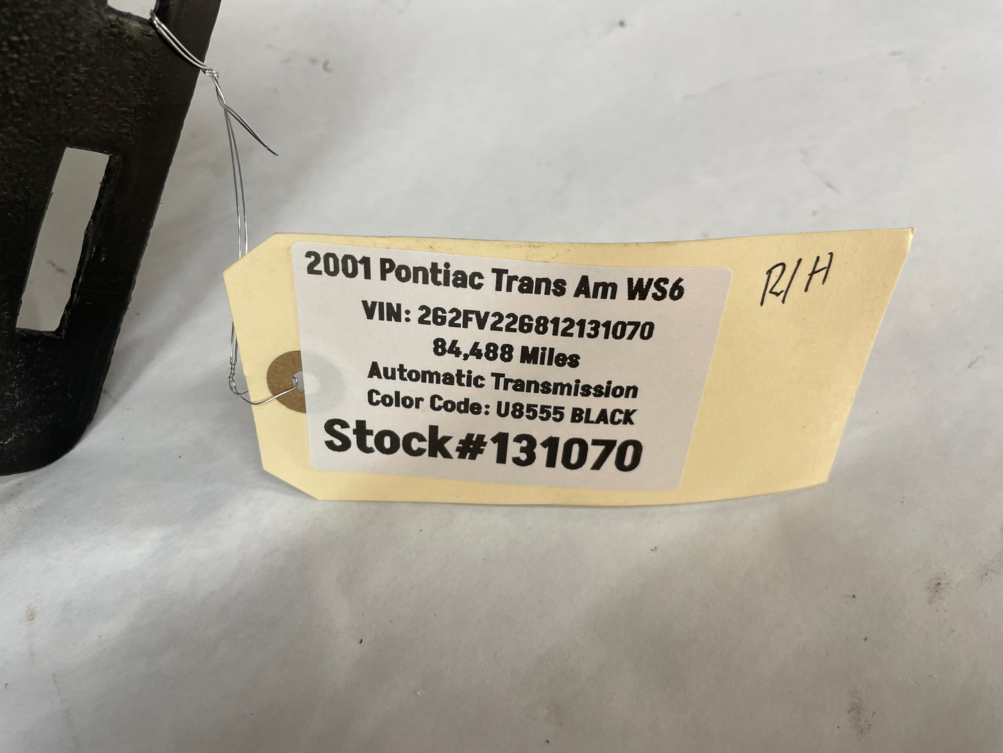 2001 Pontiac Trans AM WS6 RH Passenger Rear Interior Quarter Trim Panel Ebony Black OEM