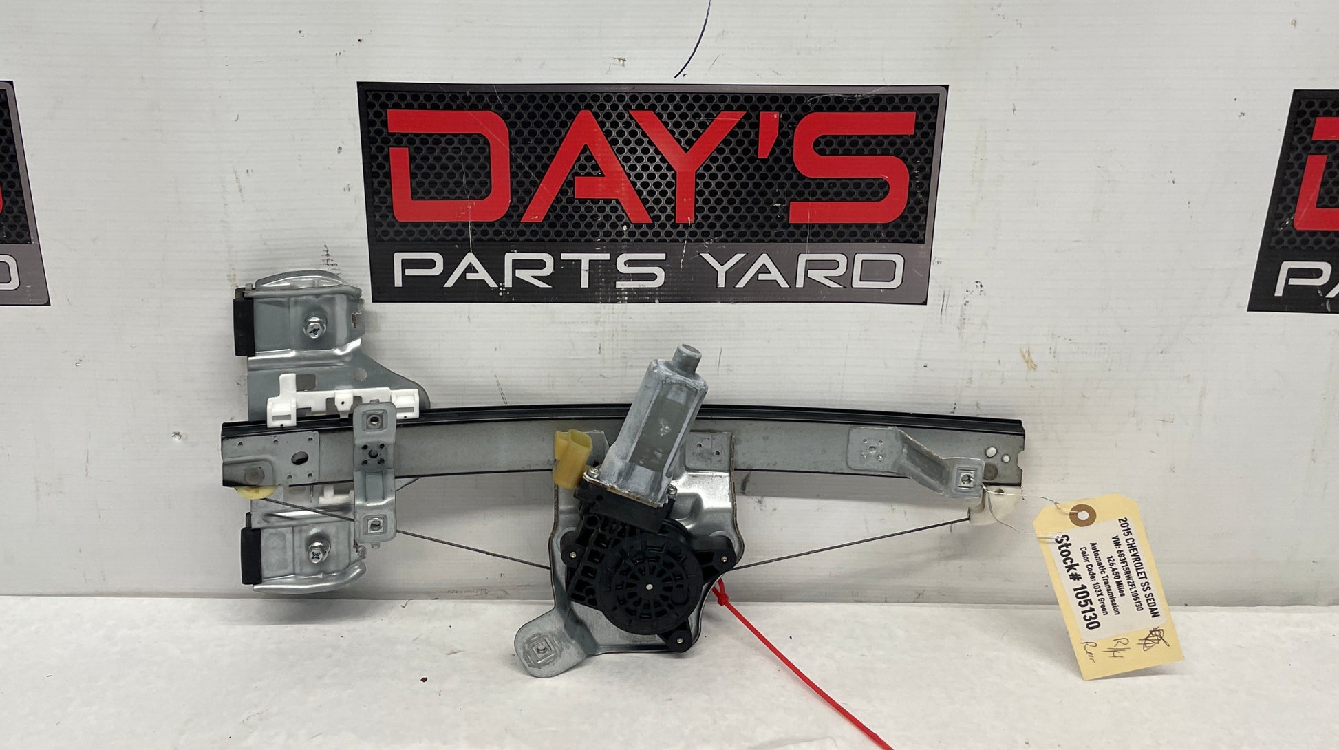 2015 Chevy SS Sedan RH Passenger Rear Door Window Regulator Motor OEM - Day's Parts Yard