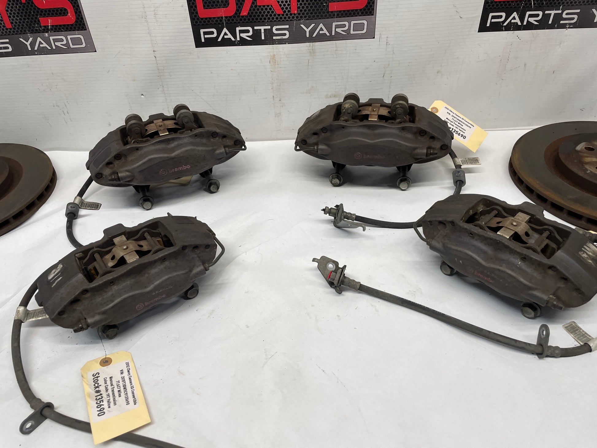 2012 Chevy Camaro SS Brembo Brake Calipers & Rotors Front and Rear OEM - Day's Parts Yard