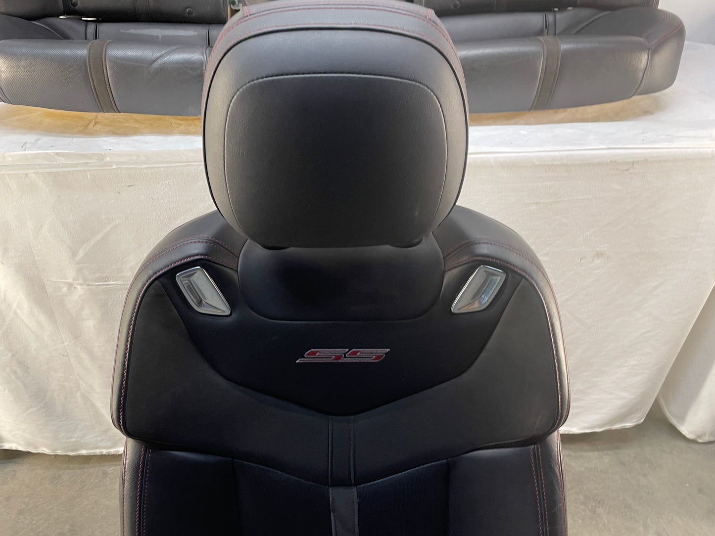 2015 Chevy SS Sedan Seats Fronts and Rears Black Leather Alcantara Suede OEM