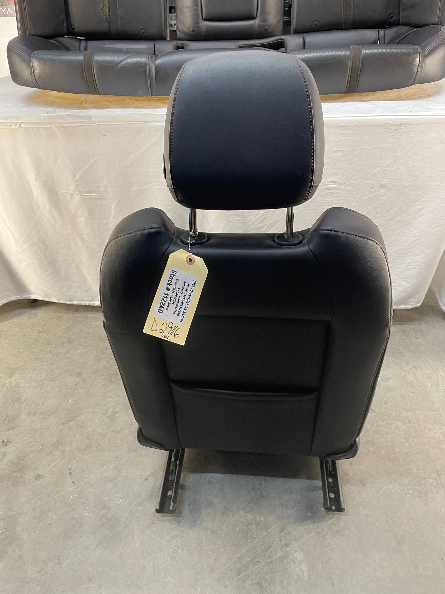 2015 Chevy SS Sedan Seats Fronts and Rears Black Leather Alcantara Suede OEM