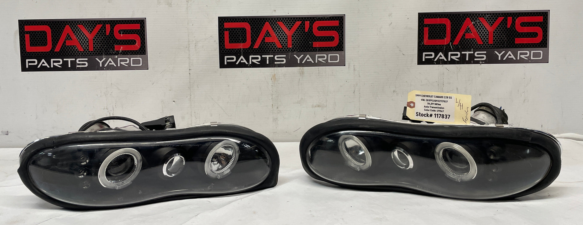 1999 Chevy Camaro Z28 RH & LH Headlights Head Light Lamps Aftermarket Assembly - Day's Parts Yard