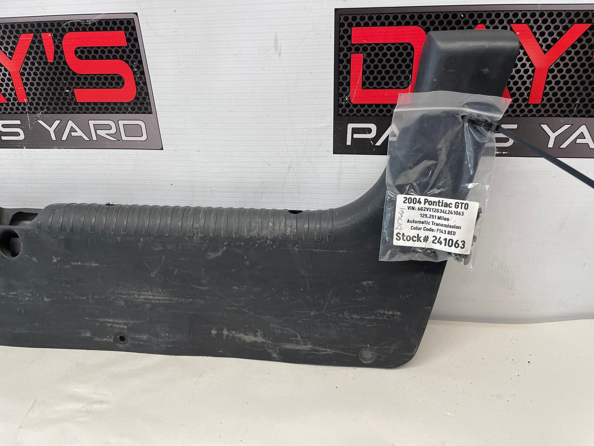 2004 Pontiac GTO Trunk Wall Plastic Cover Trim Panel OEM - Day's Parts Yard