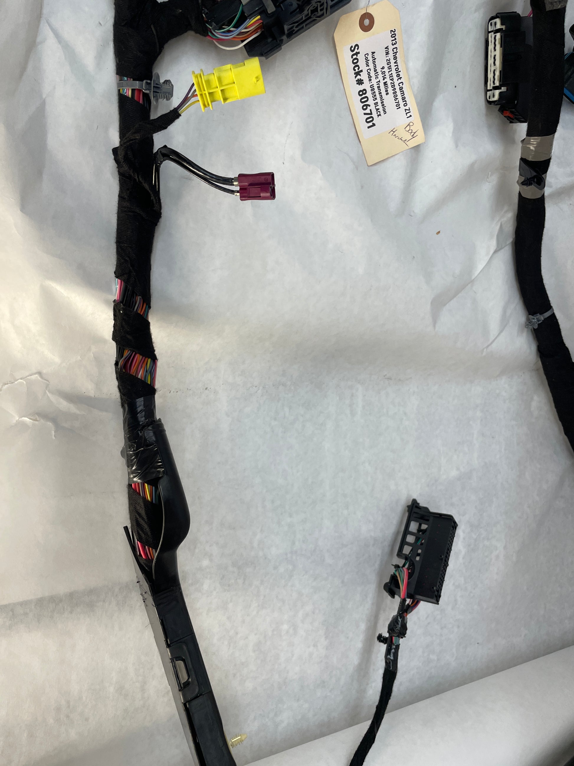 2013 Chevy Camaro Body Chassis Wire Wiring Harness Assembly OEM - Day's Parts Yard