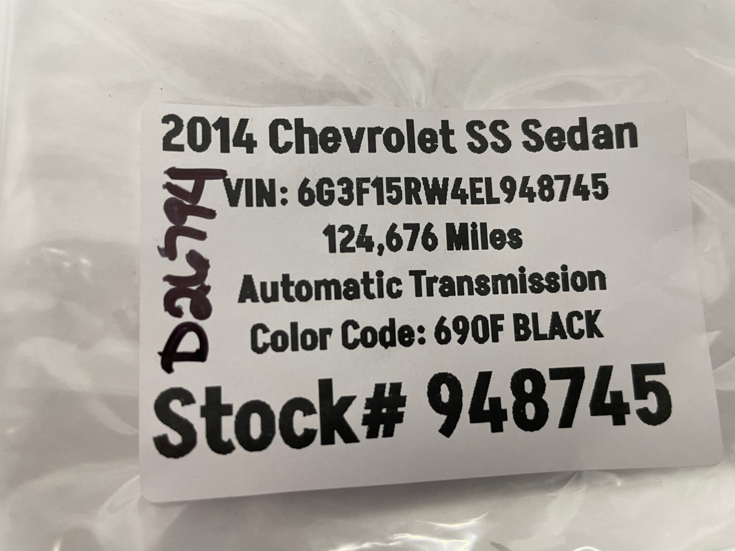 2014 Chevy SS Sedan Sun Visor Sunvisor Clip OEM