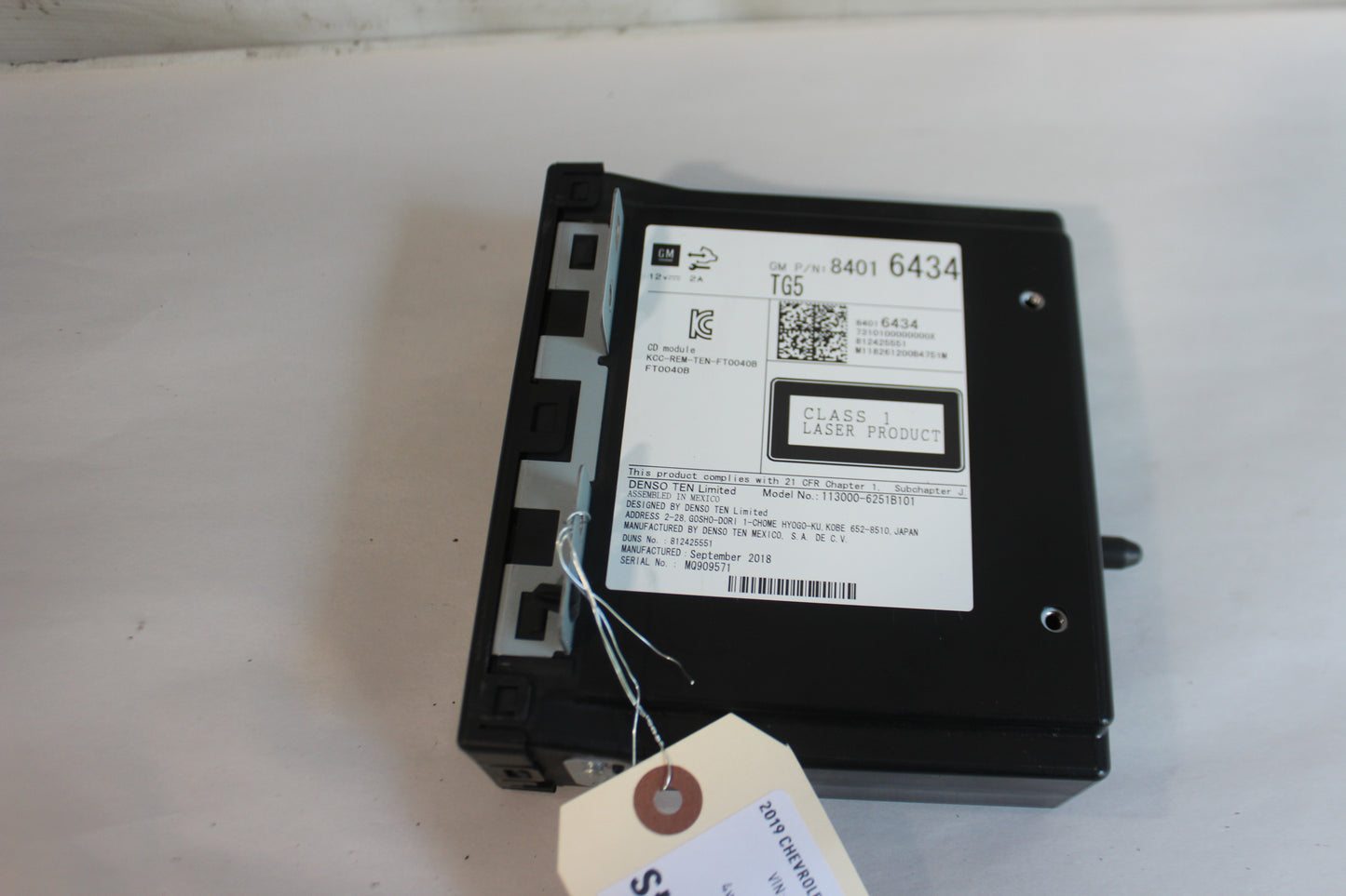 2019 Chevy Tahoe K1500 Premier CD Disk Player OEM
