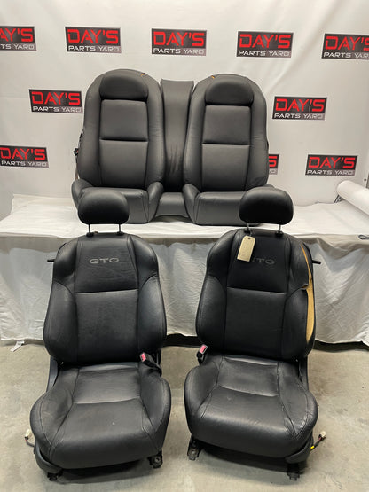 2006 Pontiac GTO Seats Front and Rear Black Leather OEM - Day's Parts Yard