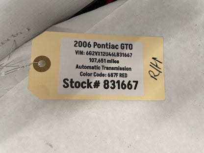 2006 Pontiac GTO RH Passenger Front Bumper Fender Brackets Guide OEM - Day's Parts Yard