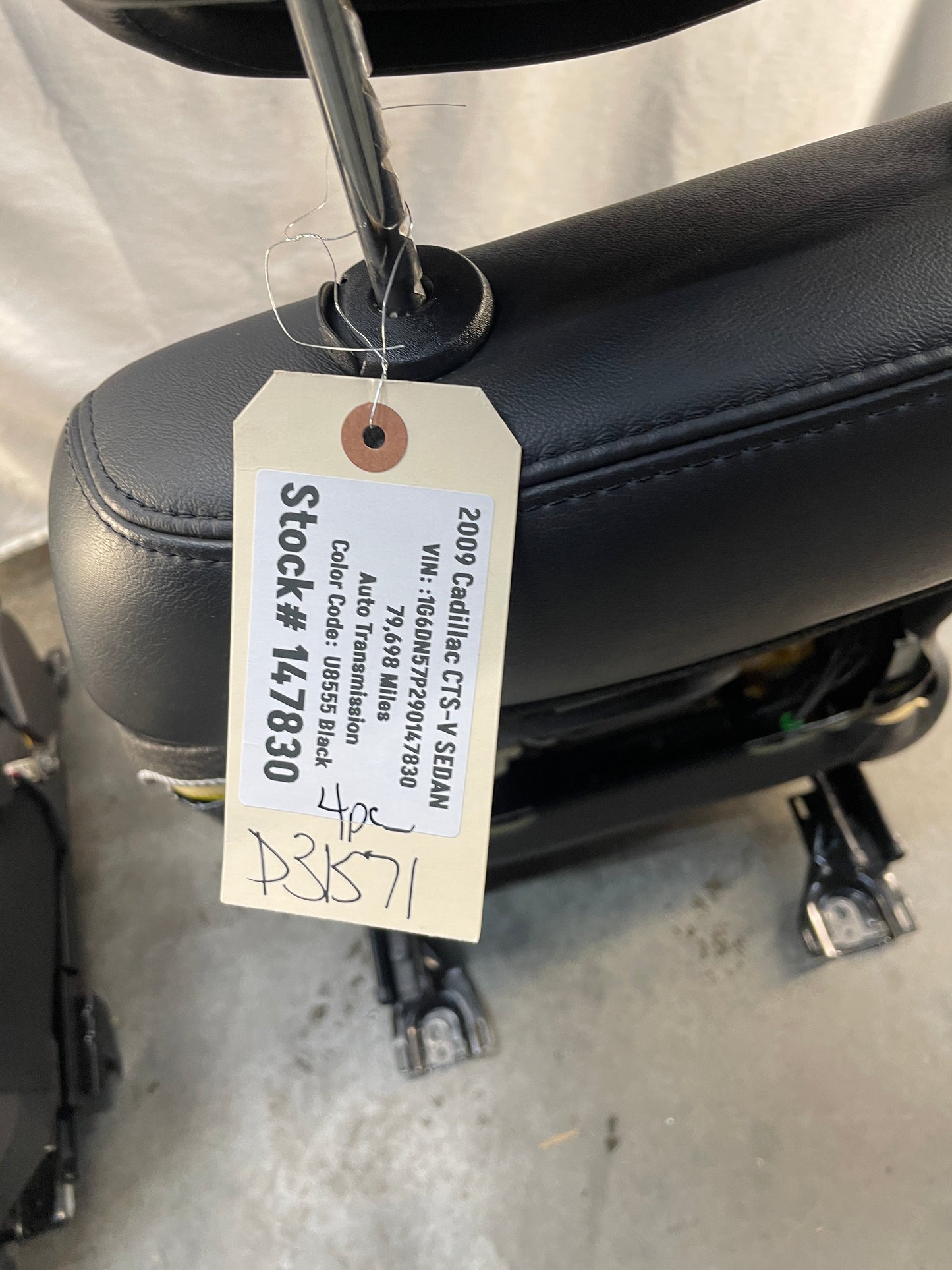 2009 Cadillac CTS-V Sedan Recaro Seats Leather Suede Front & Rear OEM - Day's Parts Yard