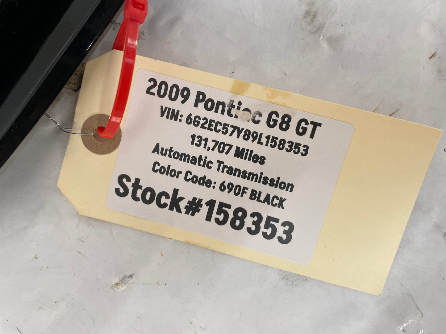 2009 Pontiac G8 GT RH Passenger Hood Vent Scoop OEM