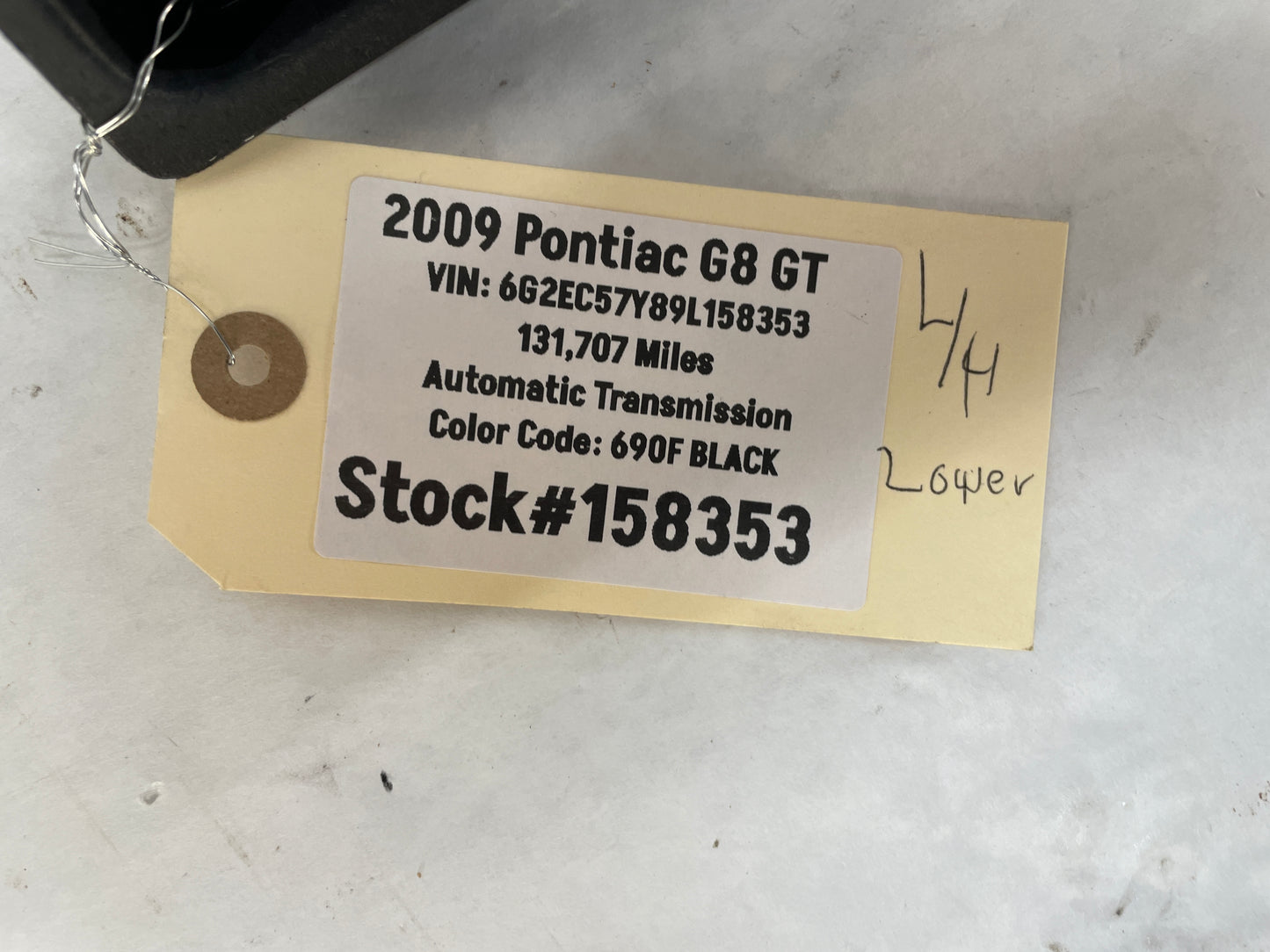 2009 Pontiac G8 GT LH Driver Front Bumper Lower Fog Light Grille OEM