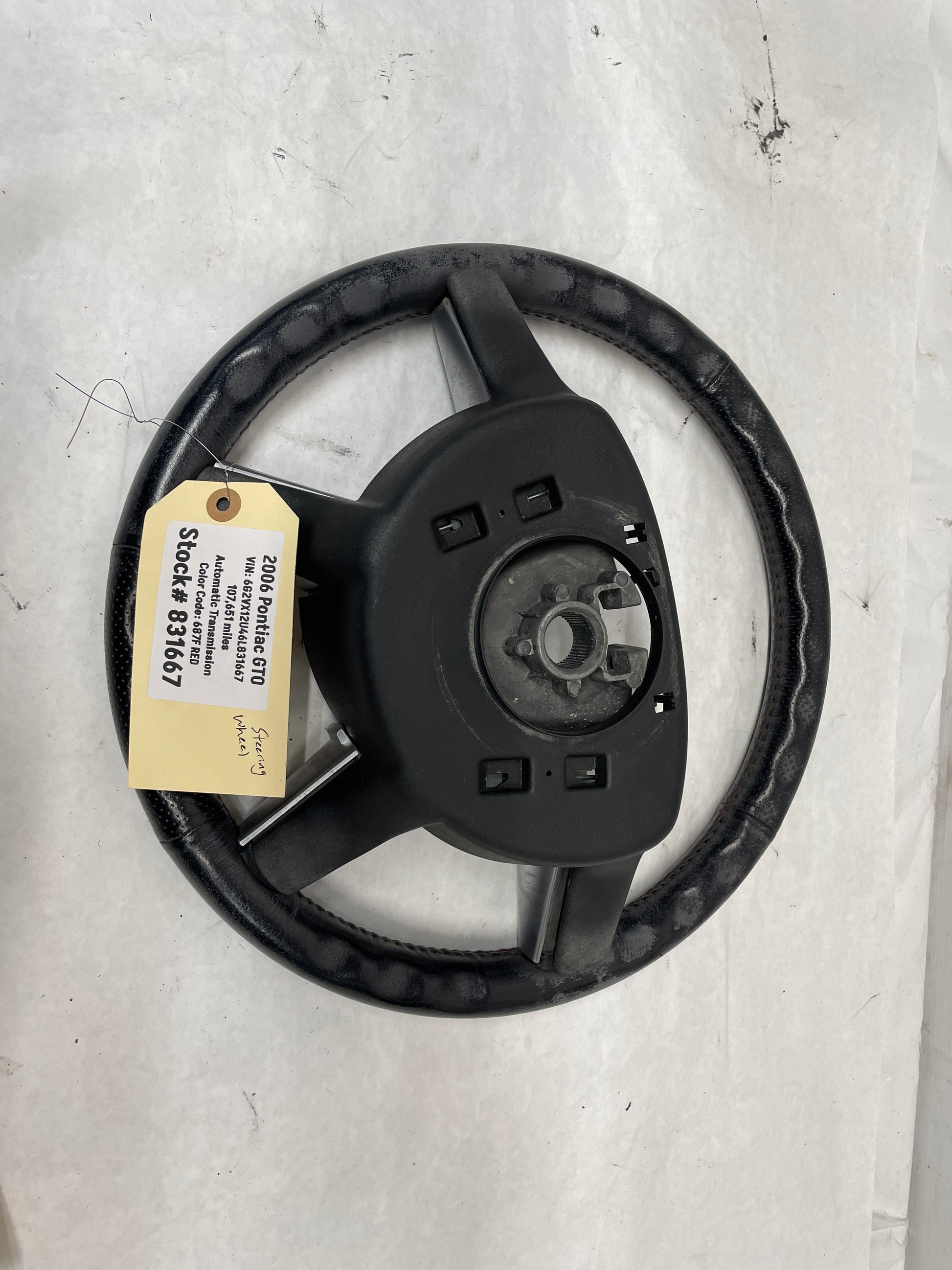 2006 Pontiac GTO Steering Wheel Red Stitching  OEM - Day's Parts Yard