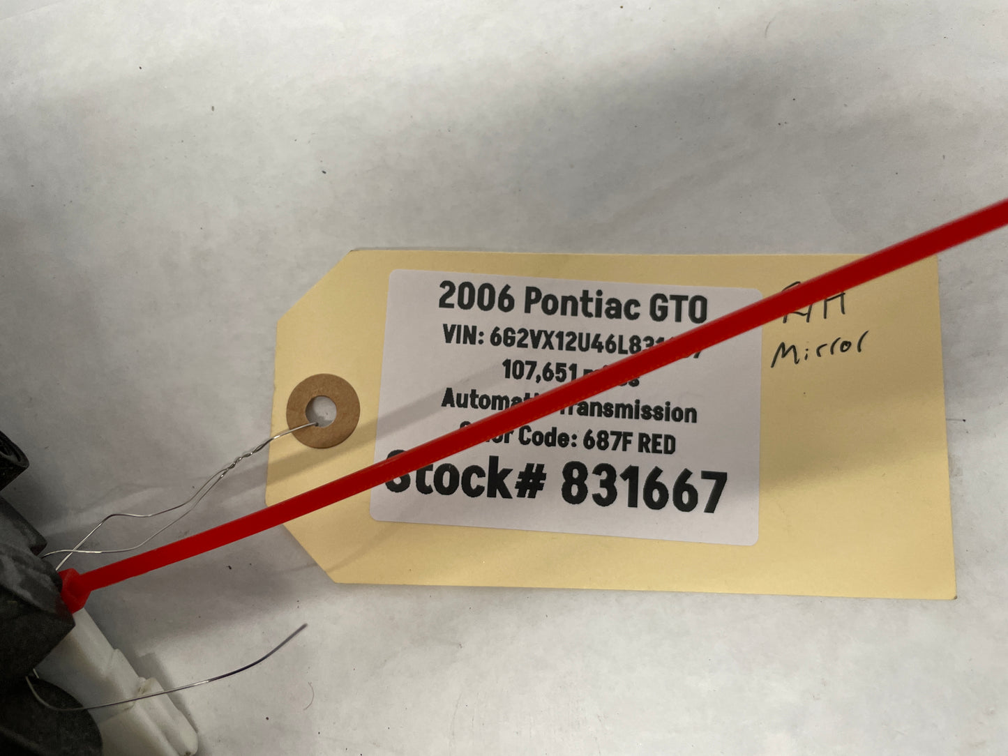 2006 Pontiac GTO RH Passenger Exterior Mirror Red OEM - Day's Parts Yard