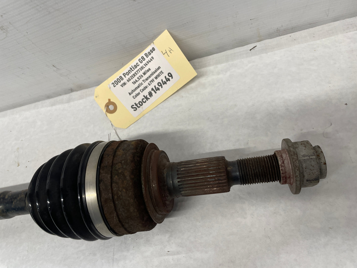 2008 Pontiac G8 Base LH Driver Rear CV Axle Half Shaft OEM - Day's Parts Yard