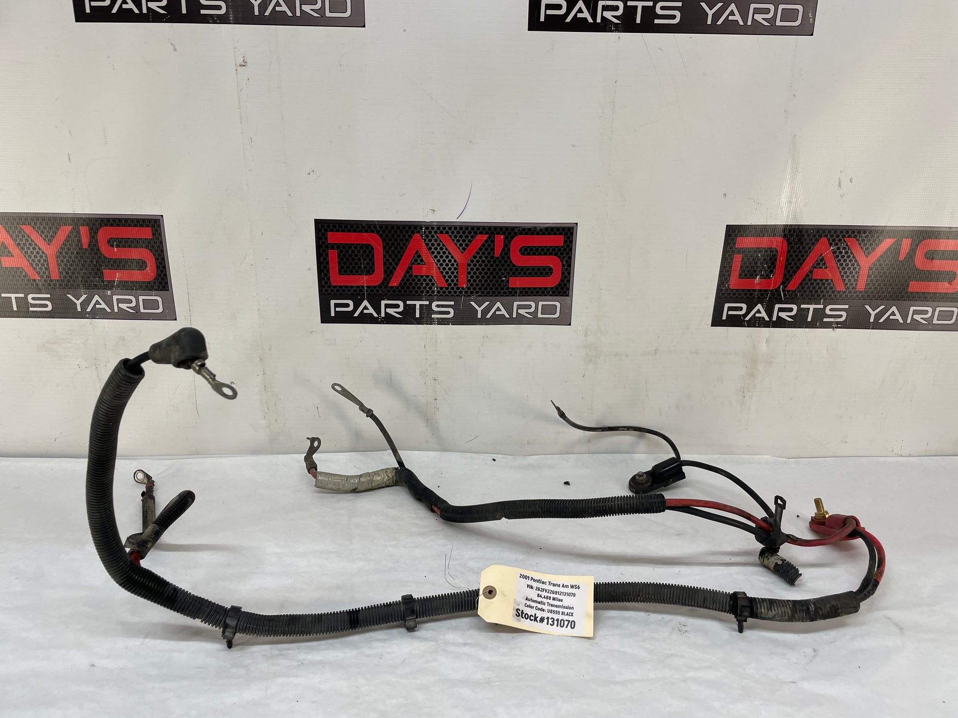 2001 Pontiac Trans AM WS6 Positive Negative Battery Cable Starter Wire Wiring Harness OEM - Day's Parts Yard