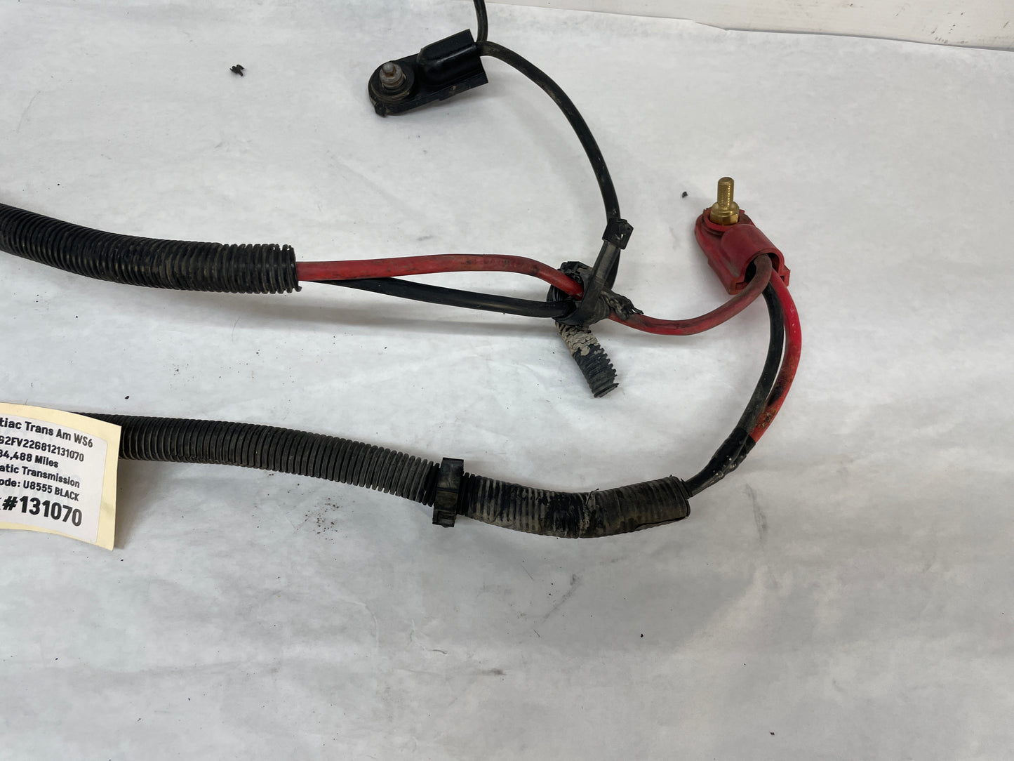 2001 Pontiac Trans AM WS6 Positive Negative Battery Cable Starter Wire Wiring Harness OEM - Day's Parts Yard
