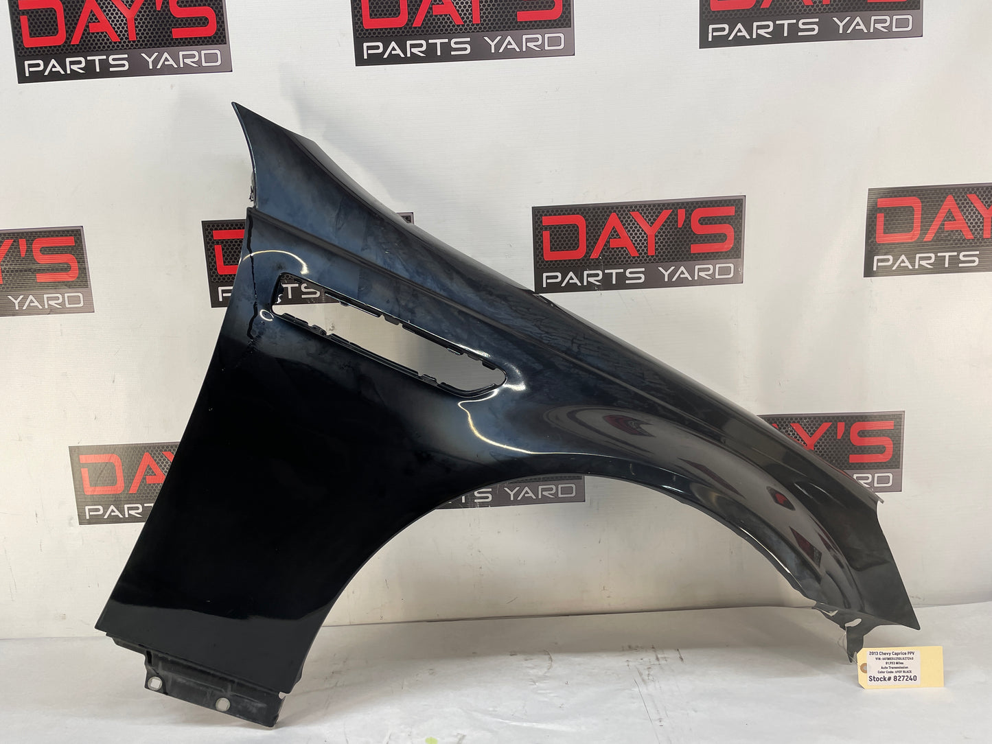 2013 Chevy Caprice PPV RH Passenger Front Fender Black OEM