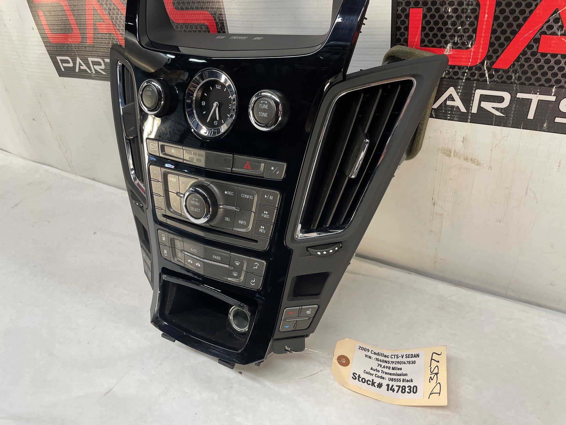 2009 Cadillac CTS-V Radio CD Navigation Climate Control Dash Panel Unit HVAC OEM - Day's Parts Yard