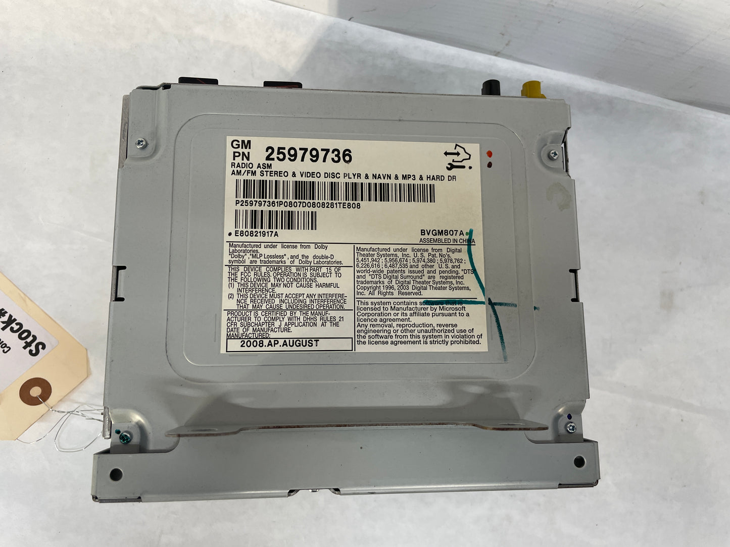 2009 Cadillac CTS-V Sedan CD Player Navigation Control Receiver Box Unit OEM - Day's Parts Yard