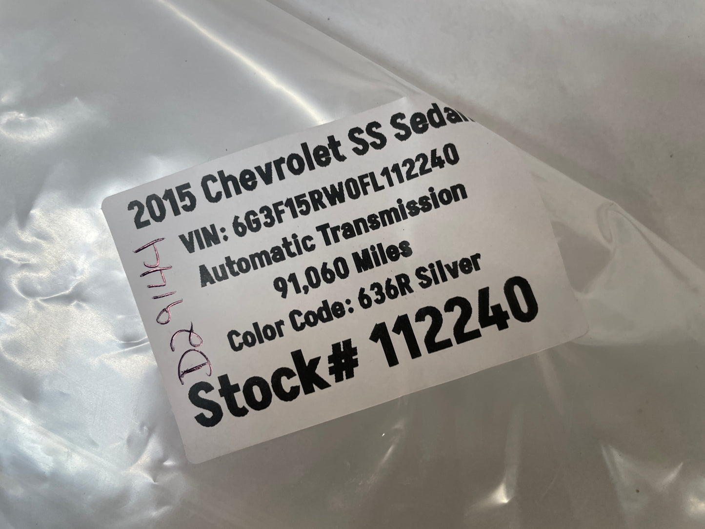 2015 Chevy SS Sedan RH & LH License Plate Tag Lights OEM