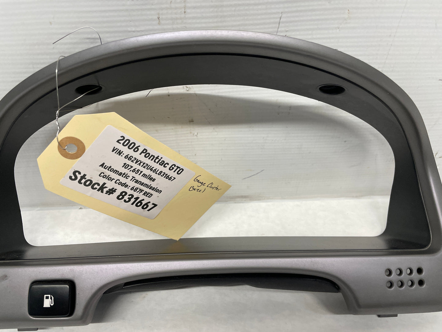 2006 Pontiac GTO Speedometer Gauge Cluster Bezel Trim Panel OEM - Day's Parts Yard