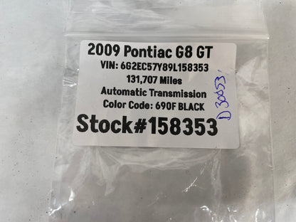 2009 Pontiac G8 GT RH & LH Trunk Deck Lid License Plate Tag Lights Lamps Housings OEM