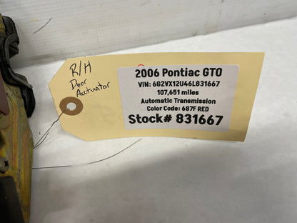 2006 Pontiac GTO RH Passenger Door Lock Actuator Assembly OEM - Day's Parts Yard