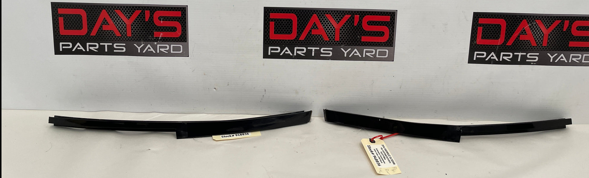 2014 Chevy SS Sedan Rear RH & LH Door Pillar Post Applique Trim Black OEM - Day's Parts Yard