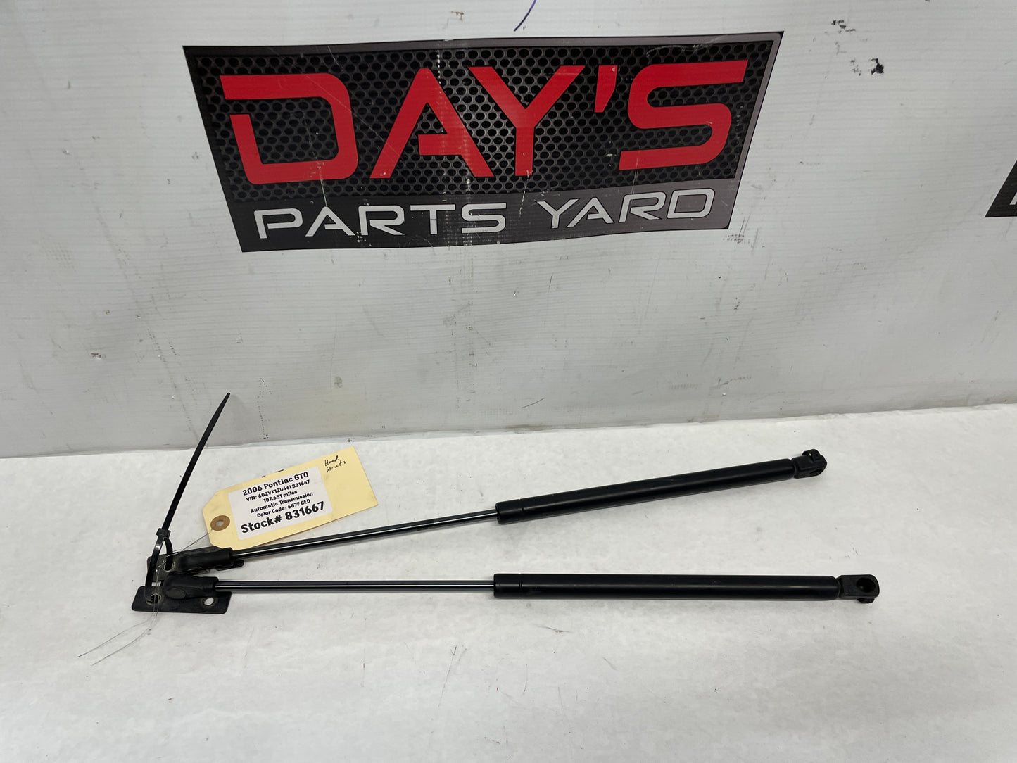 2006 Pontiac GTO Hood Gas Lift Support Struts Shocks OEM - Day's Parts Yard