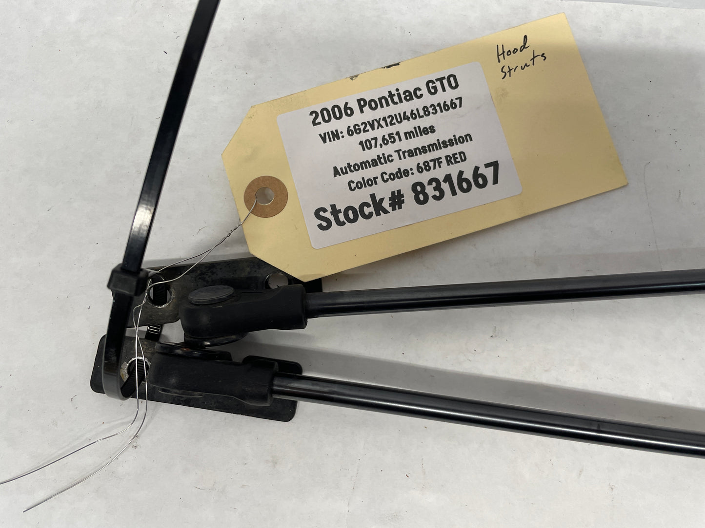 2006 Pontiac GTO Hood Gas Lift Support Struts Shocks OEM - Day's Parts Yard