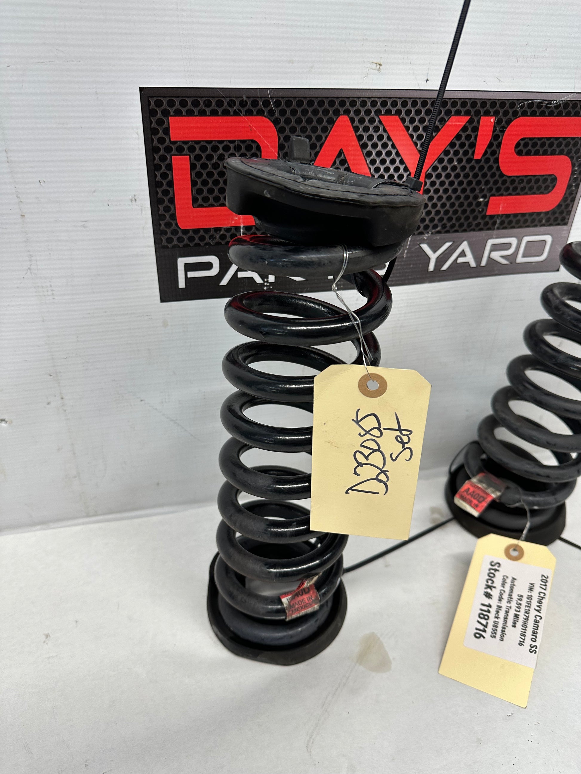 2017 Chevy Camaro SS Rear RH & LH Coil Springs OEM - Day's Parts Yard