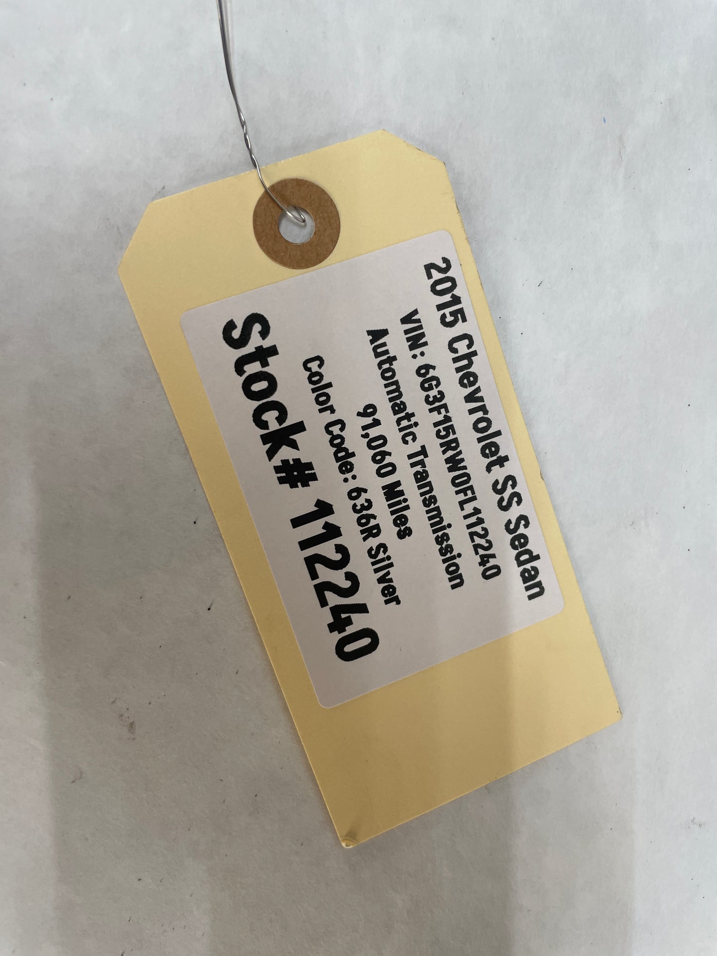 2015 Chevy SS Sedan Rear Bumper Cover Silver OEM