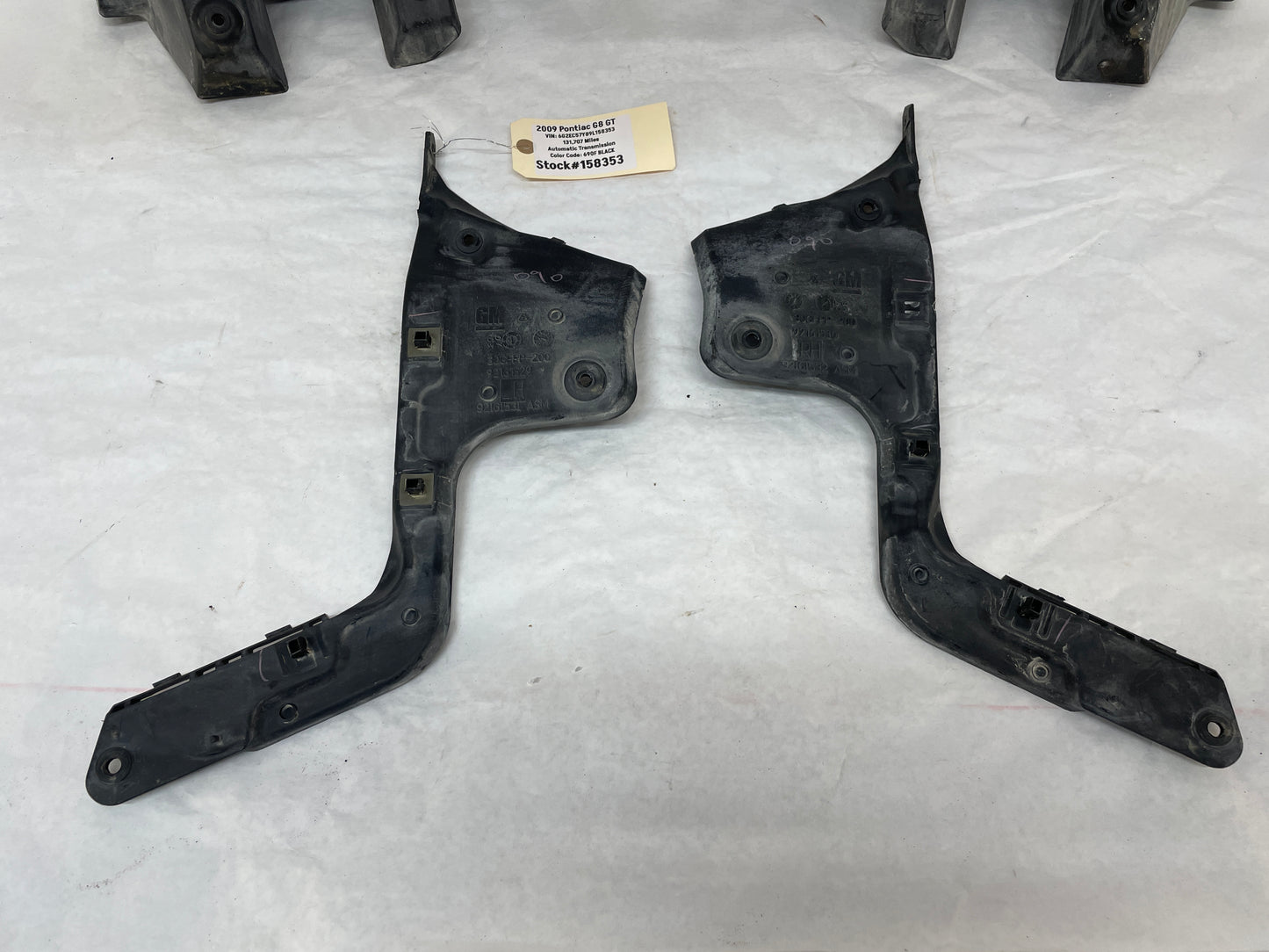 2009 Pontiac G8 GT Complete Rear Bumper Brackets Mounts Supports Guides Set OEM