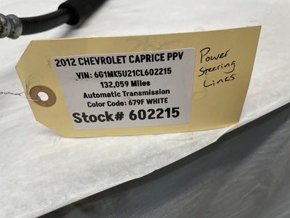 2012 Chevy Caprice PPV Power Steering Lines Hoses Tubes OEM