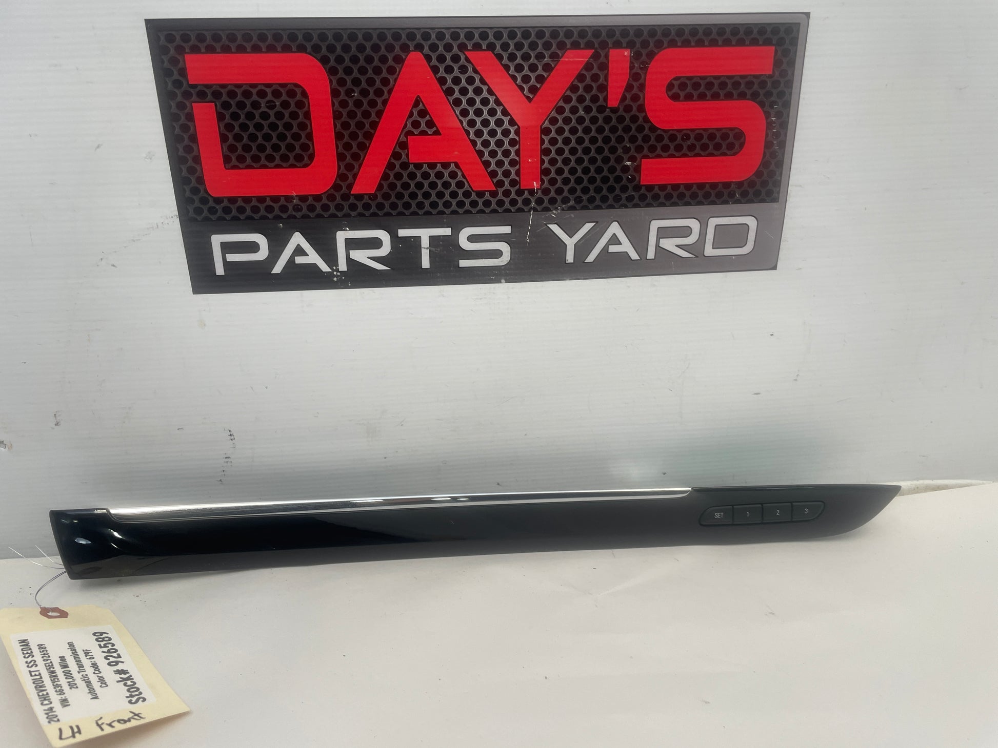 2014 Chevy SS Sedan Front LH Driver Interior Door Trim Applique w/ Control OEM - Day's Parts Yard