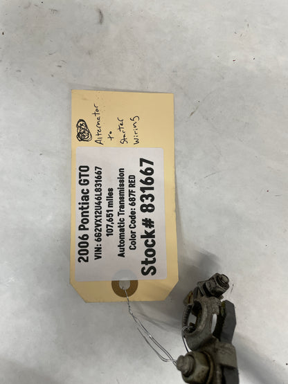 2006 Pontiac GTO Starter Alternator Positive Negative Battery Cable Wire Wiring Harness OEM - Day's Parts Yard