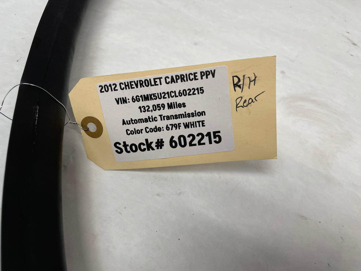 2012 Chevy Caprice PPV RH Passenger Rear Door Weather Strip Rubber Seal OEM