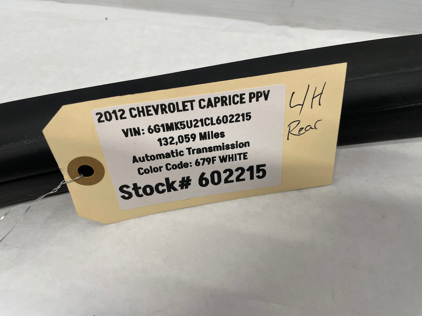 2012 Chevy Caprice PPV LH Driver Rear Door Weather Strip Rubber Seal OEM
