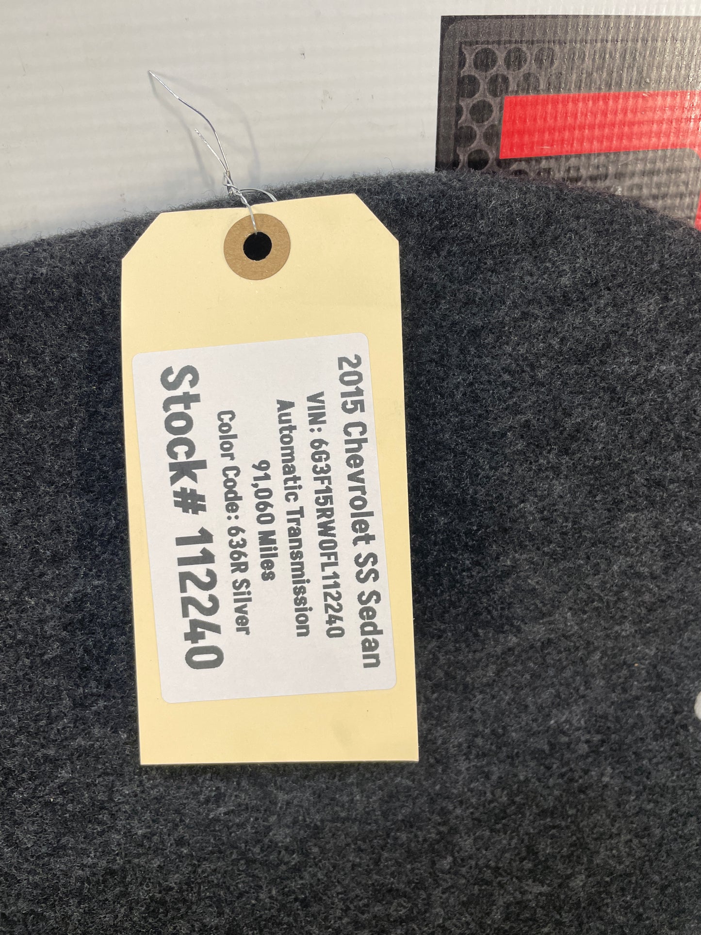 2015 Chevy SS Sedan Trunk Deck Lid Liner Carpet Trim OEM