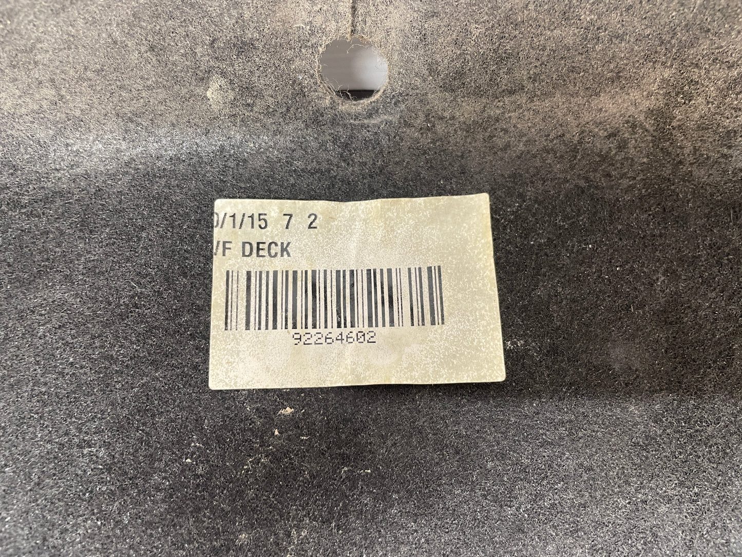 2015 Chevy SS Sedan Trunk Deck Lid Liner Carpet Trim OEM