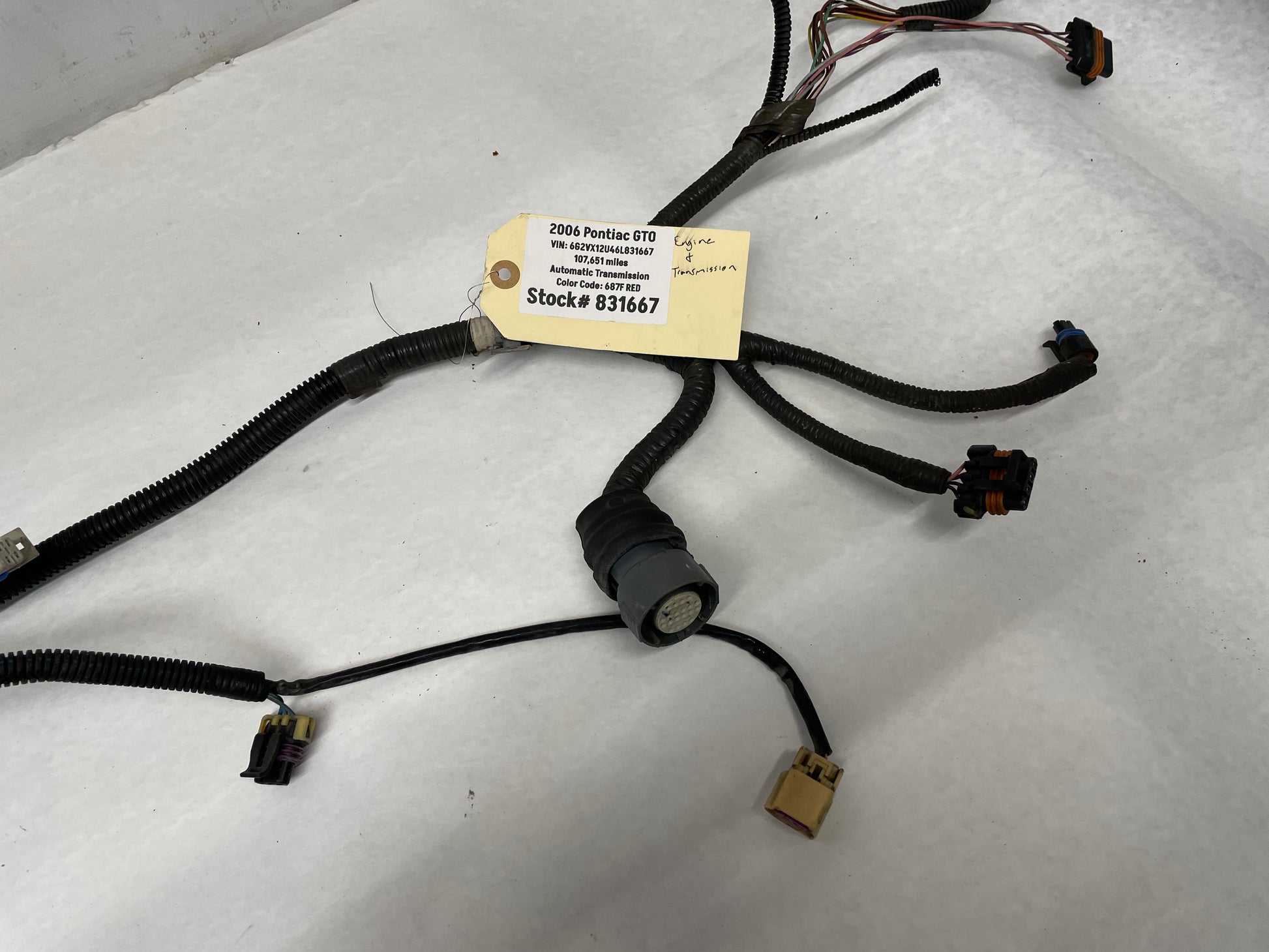 2006 Pontiac GTO Engine Motor Manual Transmission Wire Wiring Harness OEM - Day's Parts Yard