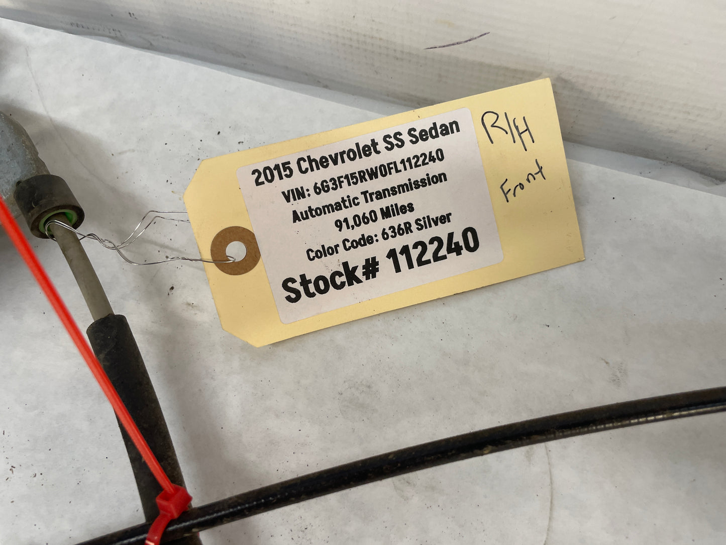 2015 Chevy SS Sedan RH Passenger Front Window Regulator Motor OEM