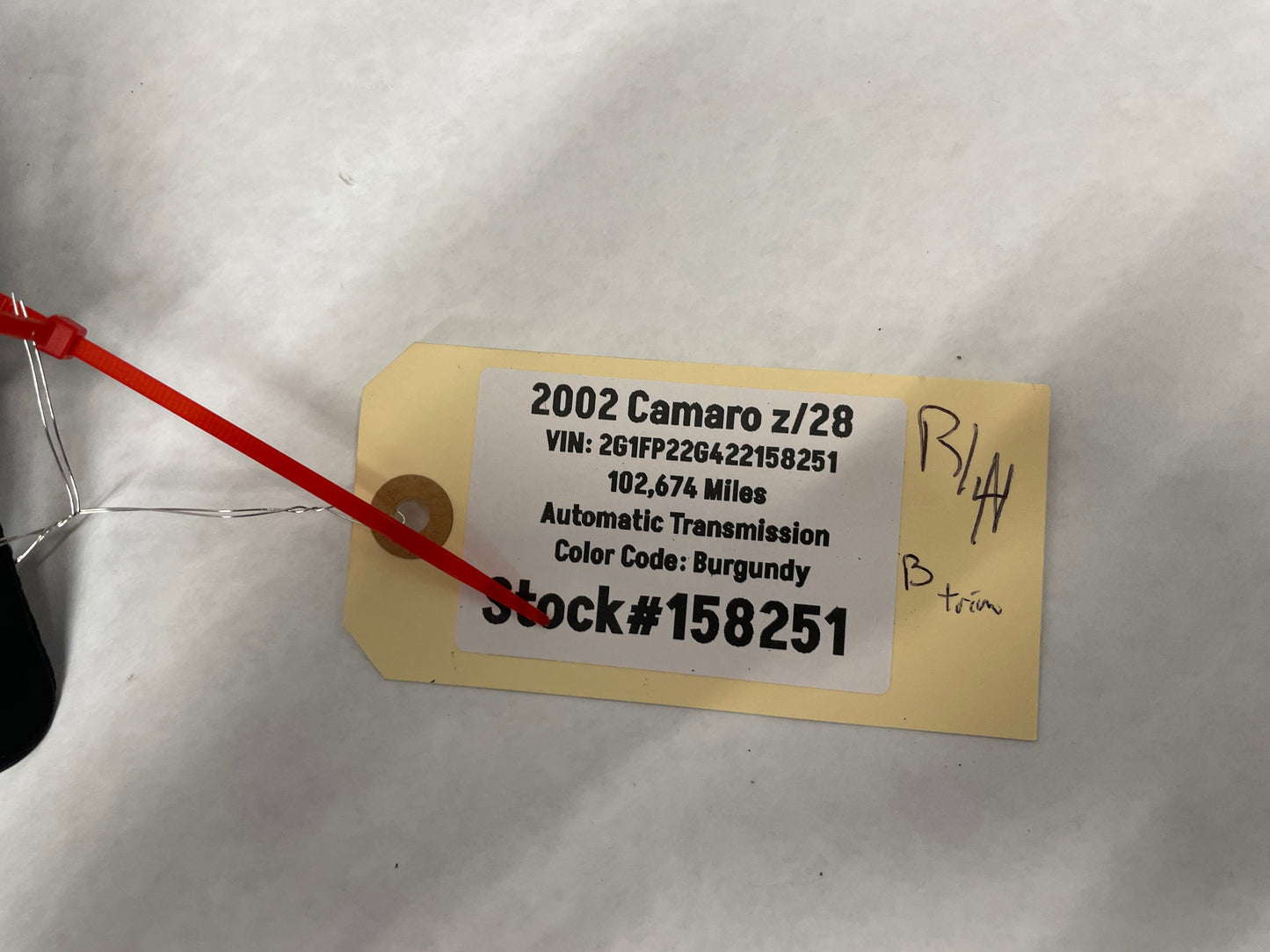 2002 Chevy Camaro Z28 RH Passenger Rear Interior Quarter Trim Panel Black Ebony OEM - Day's Parts Yard
