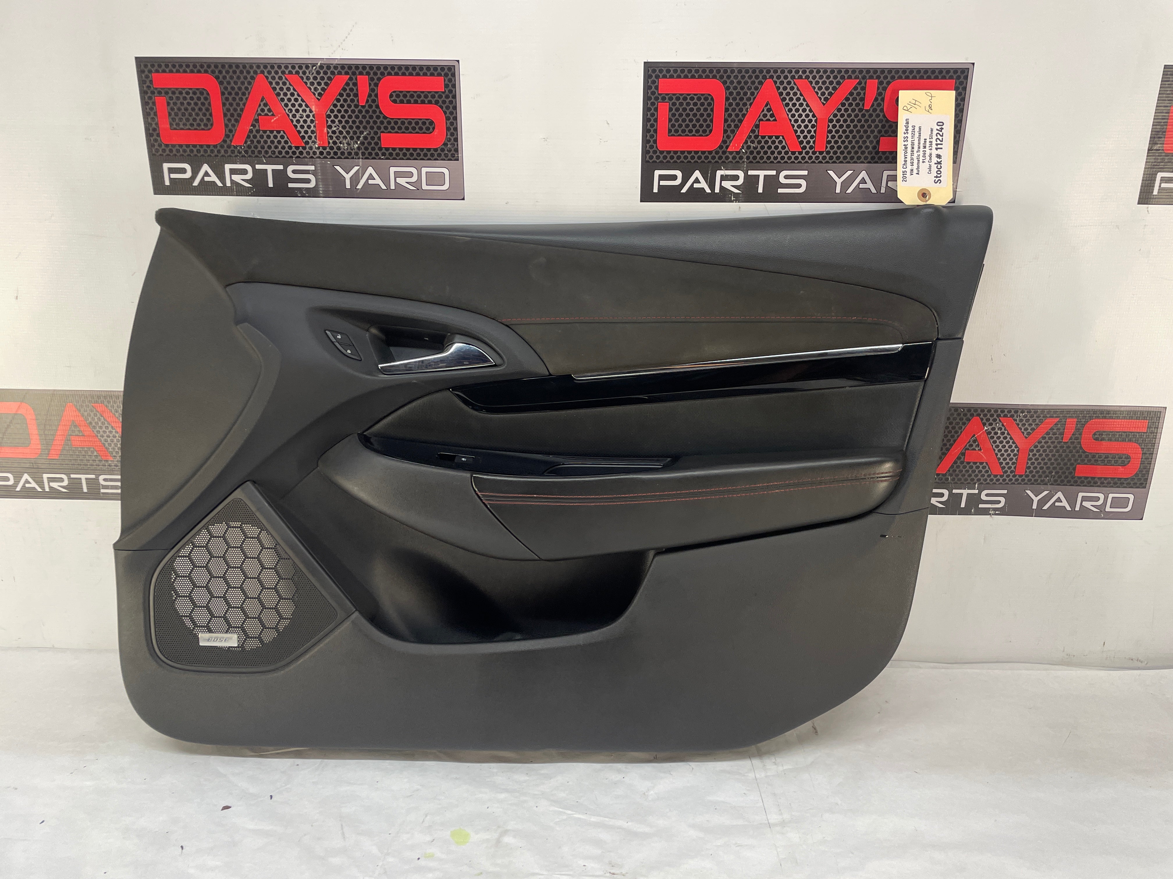 2015 Chevy SS Sedan RH Passenger Front Interior Door Panel Trim