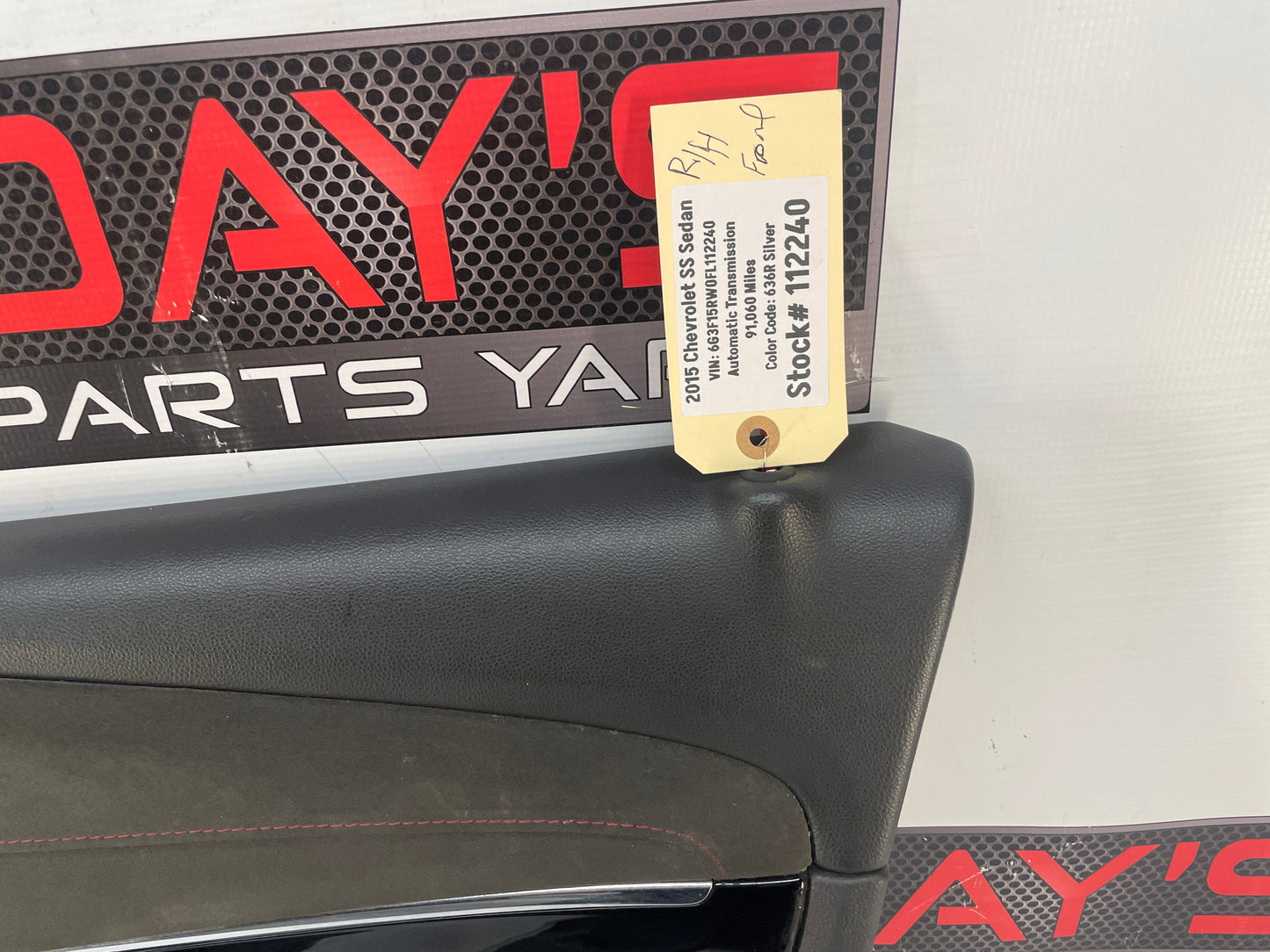 2015 Chevy SS Sedan RH Passenger Front Interior Door Panel Trim OEM