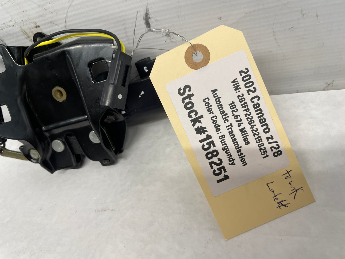 2002 Chevy Camaro Z28 Trunk Deck Lid Hatch Latch OEM - Day's Parts Yard