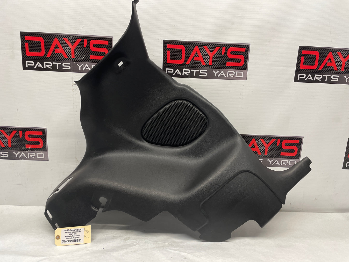 2002 Chevy Camaro Z28 LH Driver Rear Interior Quarter Trim Panel Ebony Black OEM - Day's Parts Yard