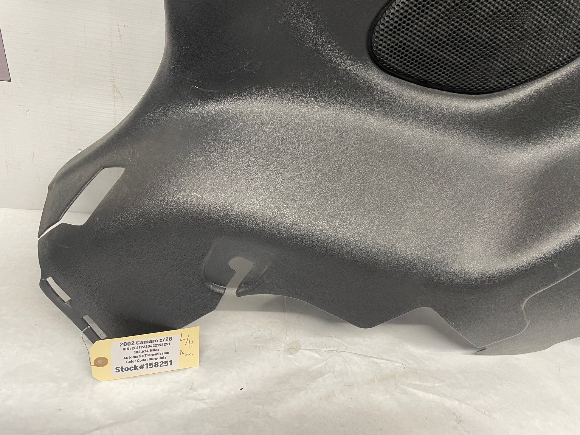 2002 Chevy Camaro Z28 LH Driver Rear Interior Quarter Trim Panel Ebony Black OEM - Day's Parts Yard